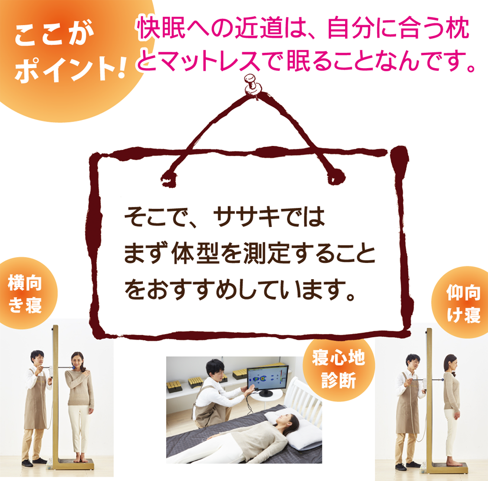 自分に合う枕とマットレスで眠ることが重要です。
