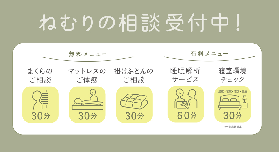ねむりの相談受付中。西川のねむりの相談所