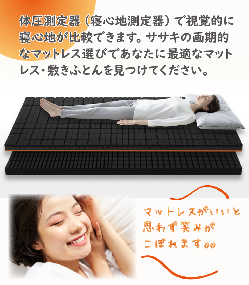 体型測定器で寝心地を可視化