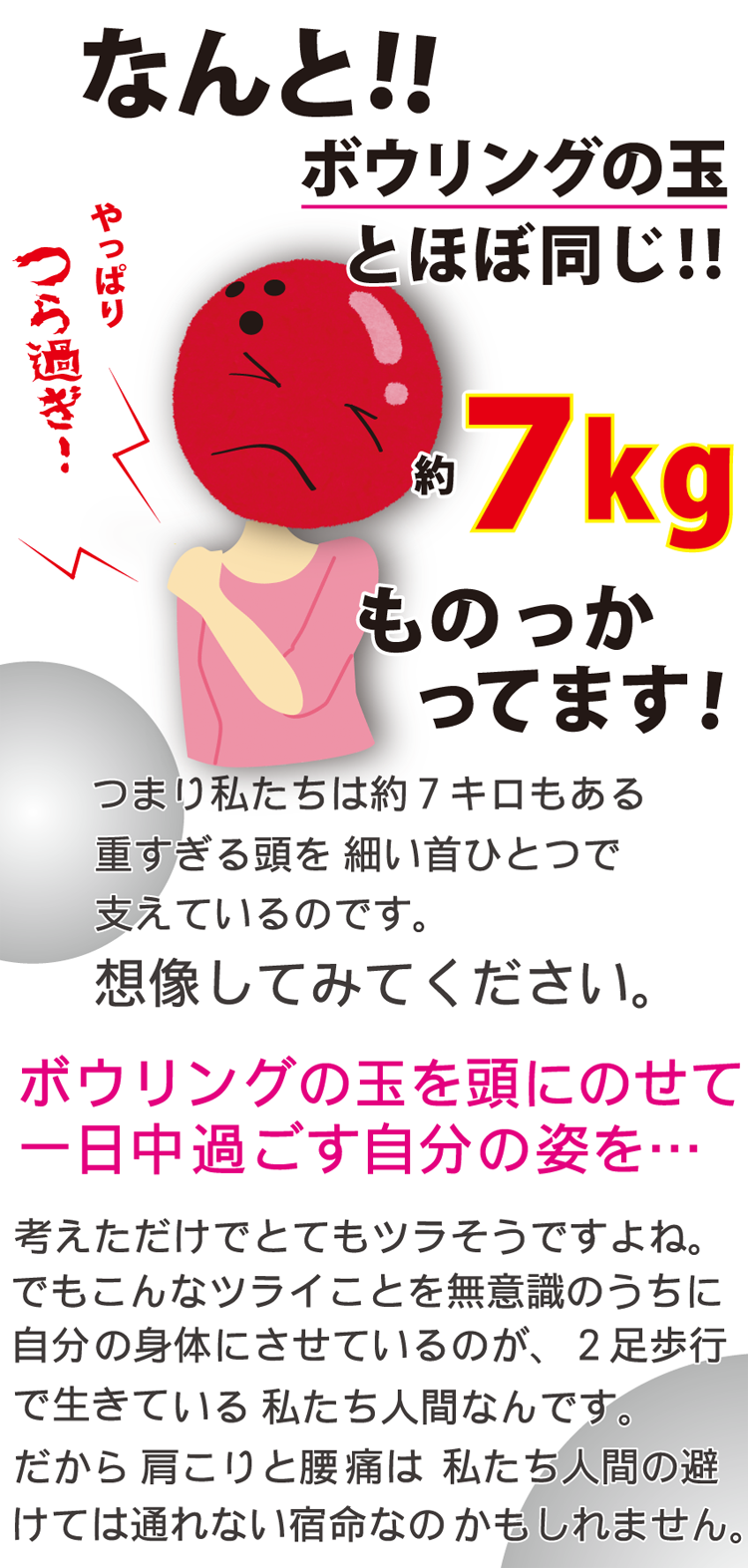 頭部は約7キロもの重さがあります。